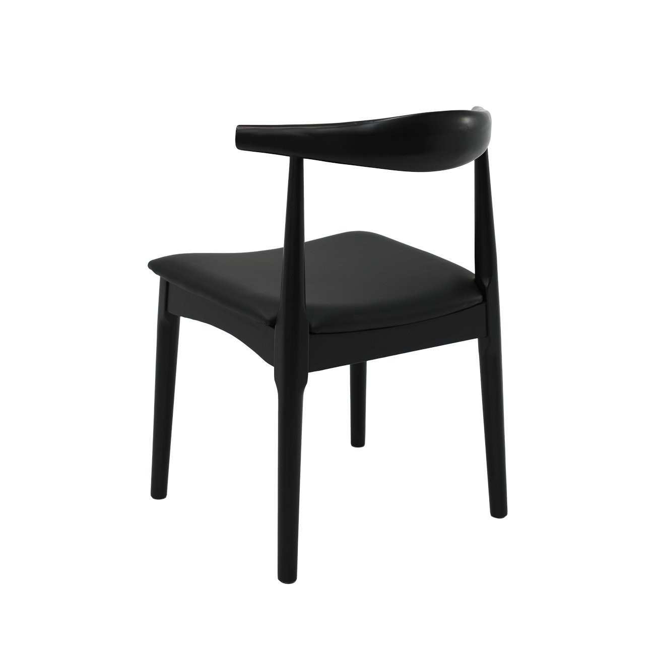 Bowen Dining Chair Black Frame Black Leather - Image 2
