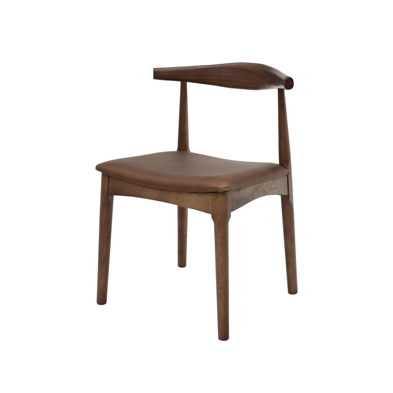 Bowen Dining Chair Natural Frame Black Leather - Image 4