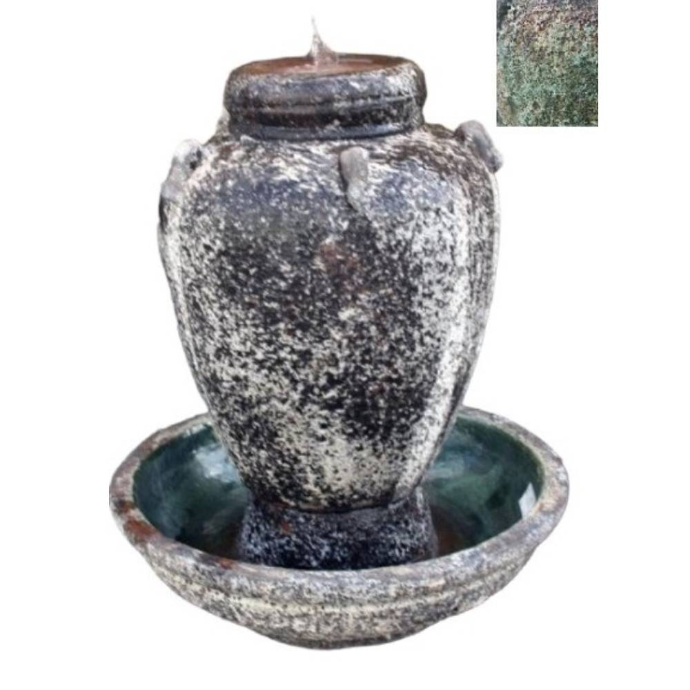 3PC Oceanic Green 46cm Monkey Jar Fountain