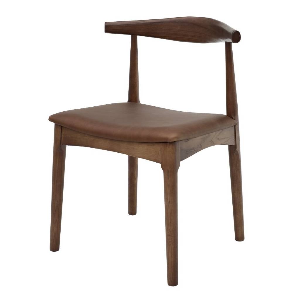 Bowen Dining Chair Brown Frame Brown Leather