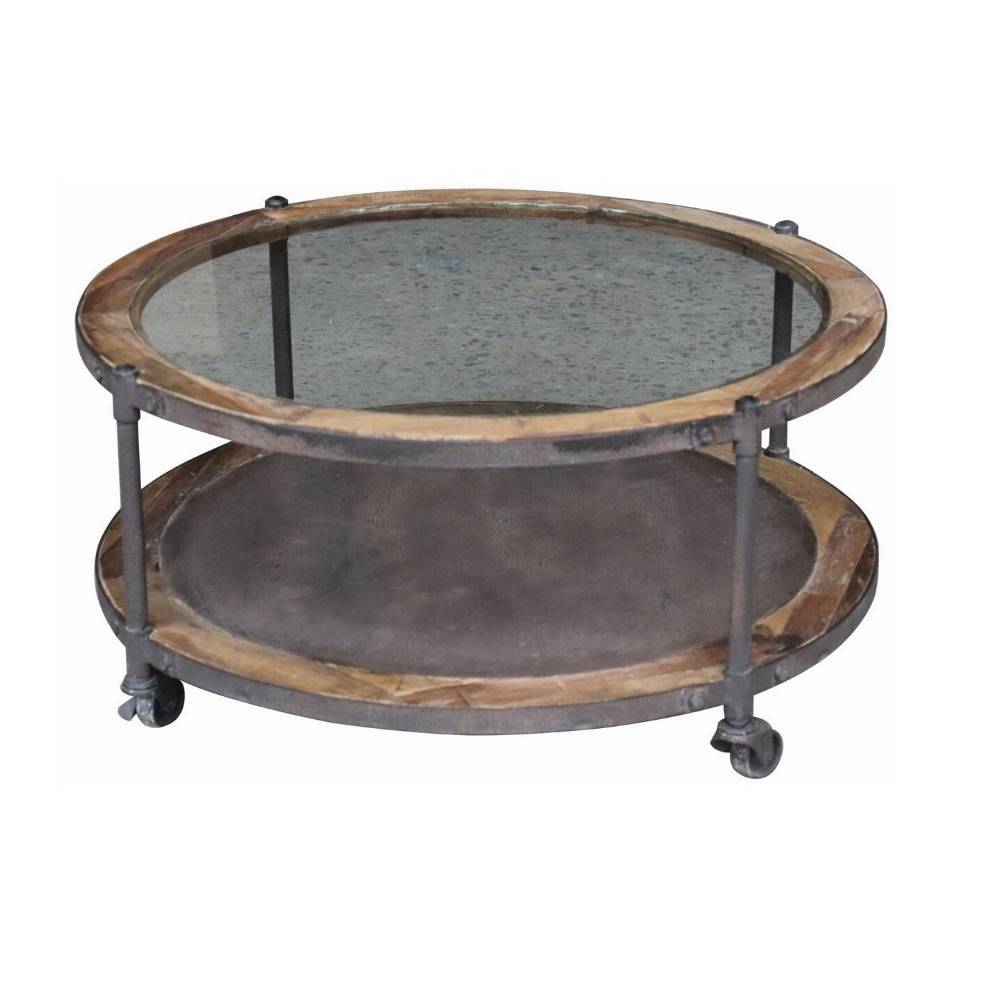 COFFEE TABLE - GLASS TOP/METAL SHELF