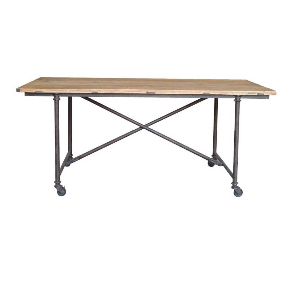 INDUSTRIAL DINING TABLE OLD ELM/IRON