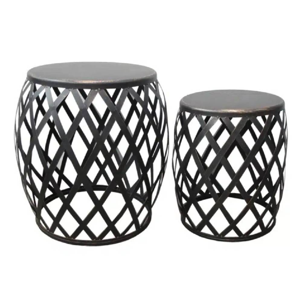 Lamai Set 2 Tables Burnt Gold