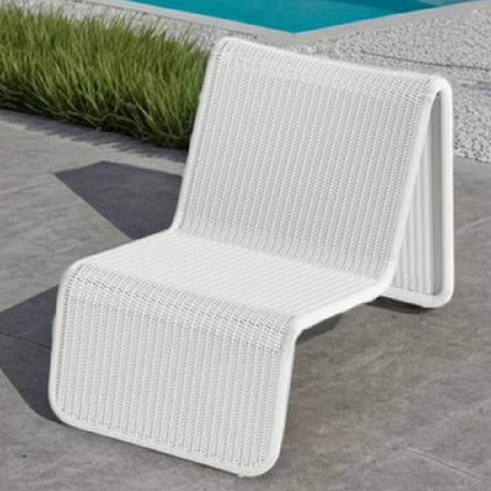 M RELAX OUTDOOR LOUNGER - WHITE - ALU FRAME w/OUTDOOR WICKER