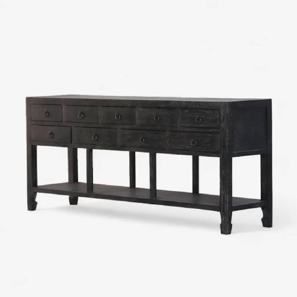 Miguel Sideboard 9 Drawers Black