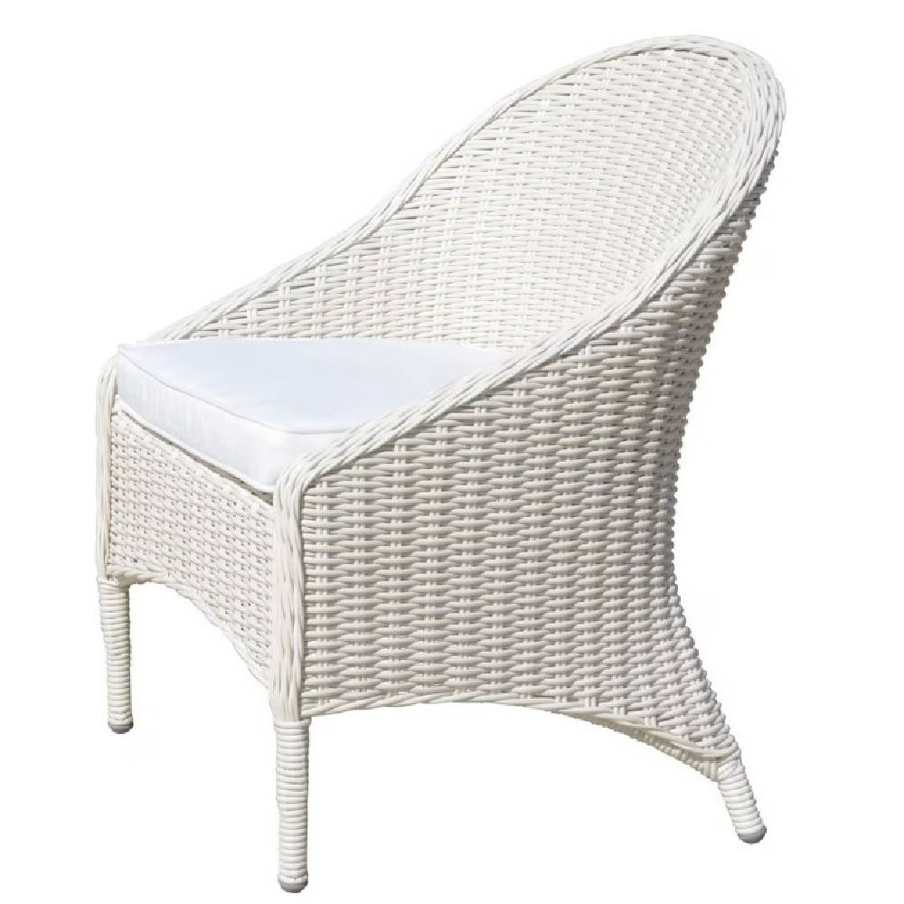 NOOSA OUTDOOR WICKER w/OUTDOOR SEAT CUSHION - WHITE