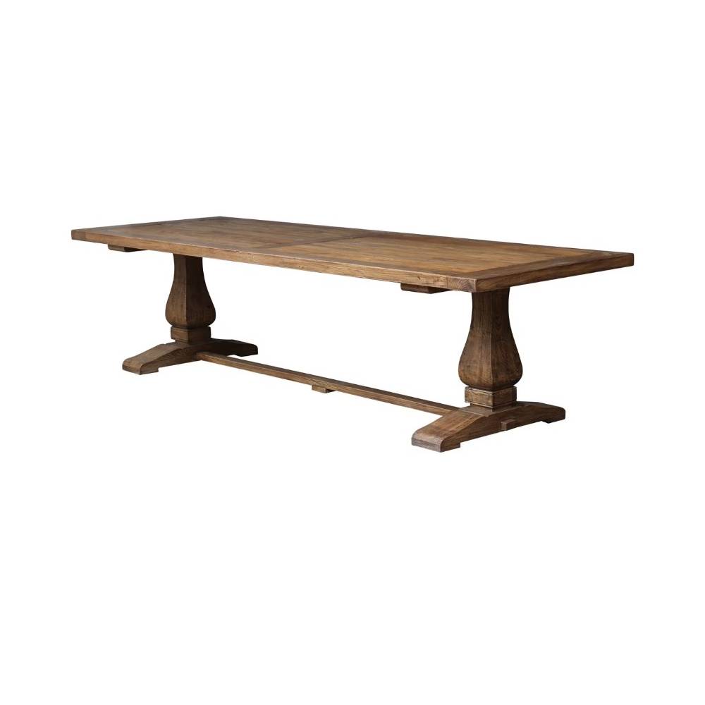 RECLAIMED ELM DINING TABLE W/ DOUBLE PED BASE - Image 2