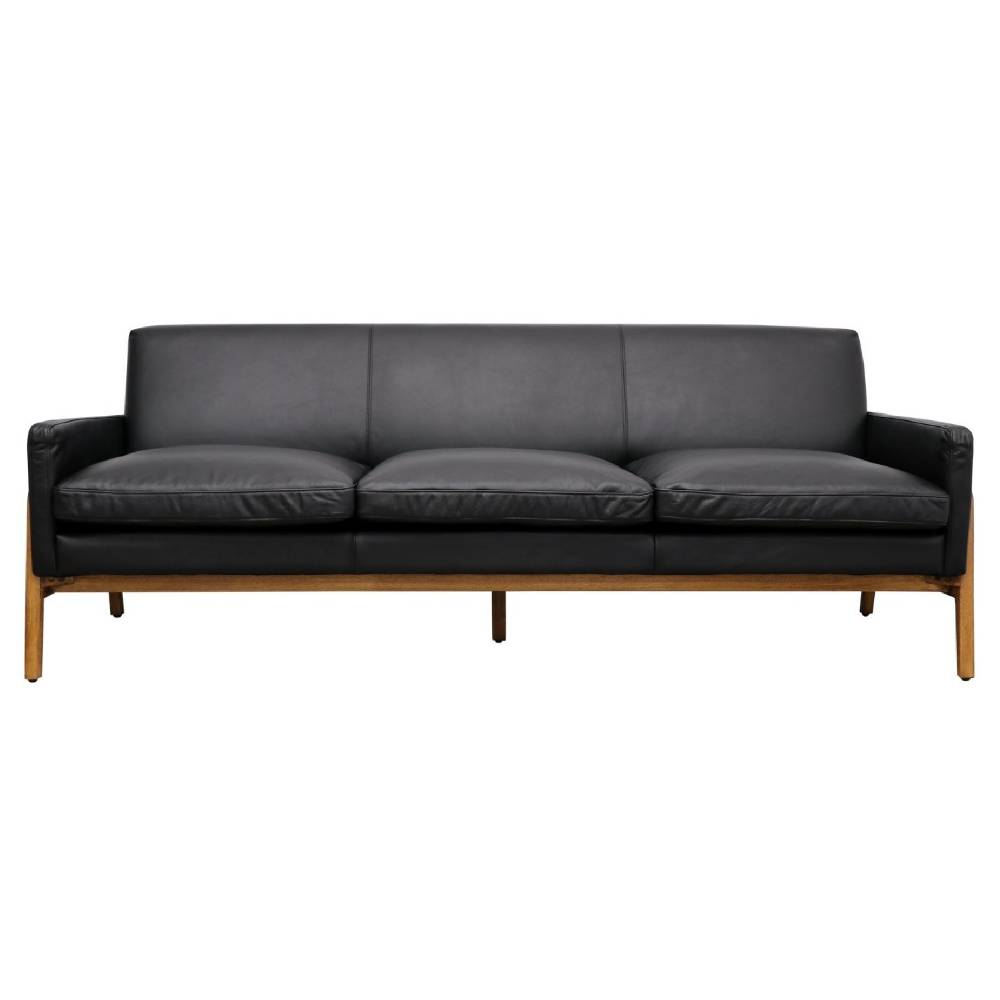 Sawyer 3 Seater Sofa - Black Leather