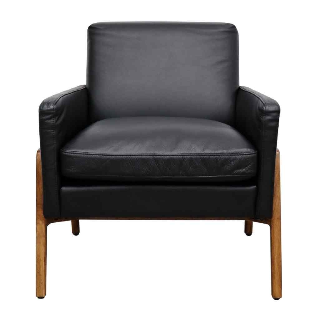 Sawyer Armchair - Black Leather - Image 2