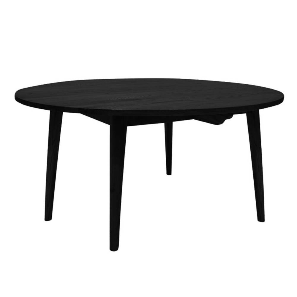 Vaasa Round Oak Dining Table Matte Black - 150cm