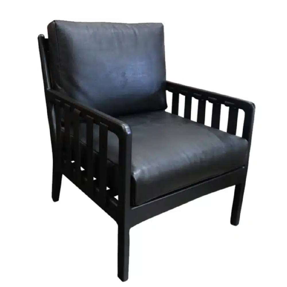 Wilson Armchair Black + Black Leather