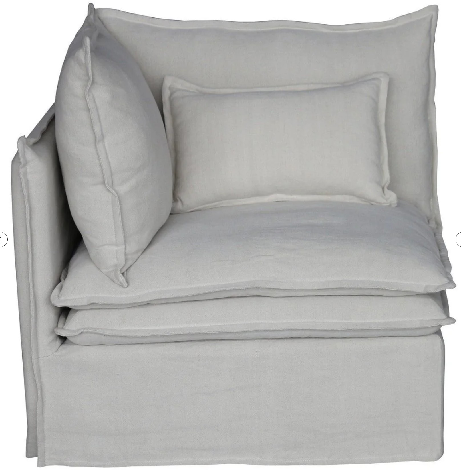 Malta Double Cushion Sectional Ottoman – Salt & Pepper - Image 7