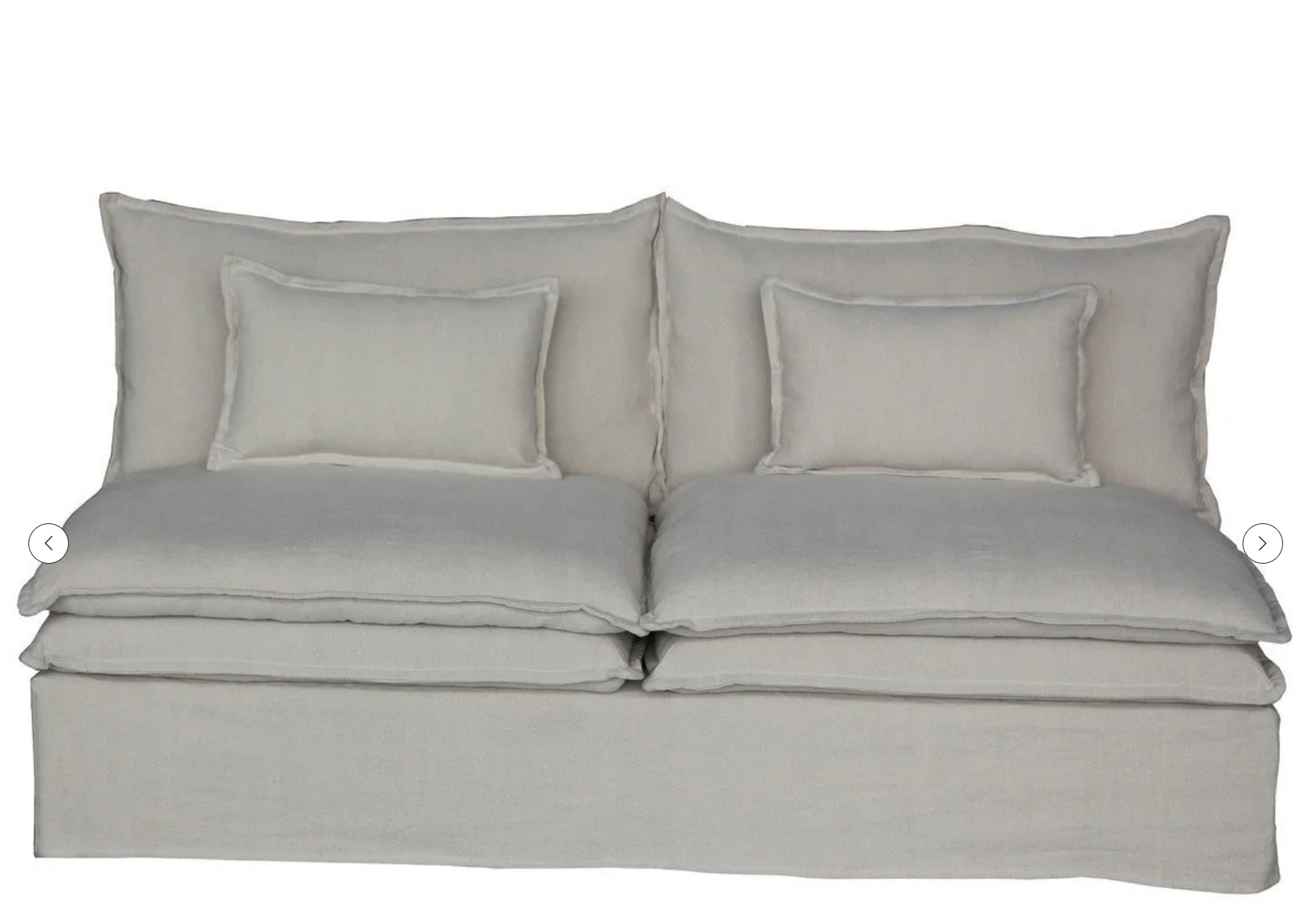 Malta Double Cushion Sectional Ottoman – Salt & Pepper - Image 6