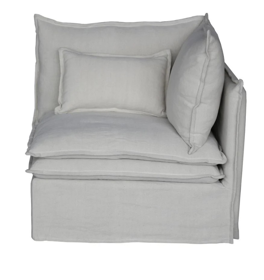 Malta Double Cushion Sectional Ottoman – Salt & Pepper - Image 4