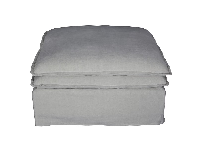 Malta Double Cushion Sectional Ottoman – Salt & Pepper